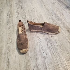 Sam Edelman Koda grey suede espadrille flats size 8 preppy summer everyday